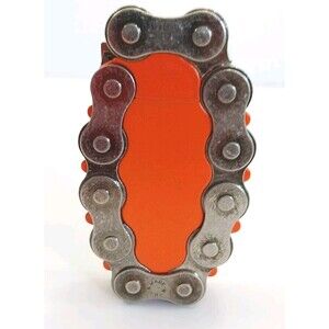 Biker Motorcycle Chain Butane Pocket Cigarette Lighter Harley Orange #A042